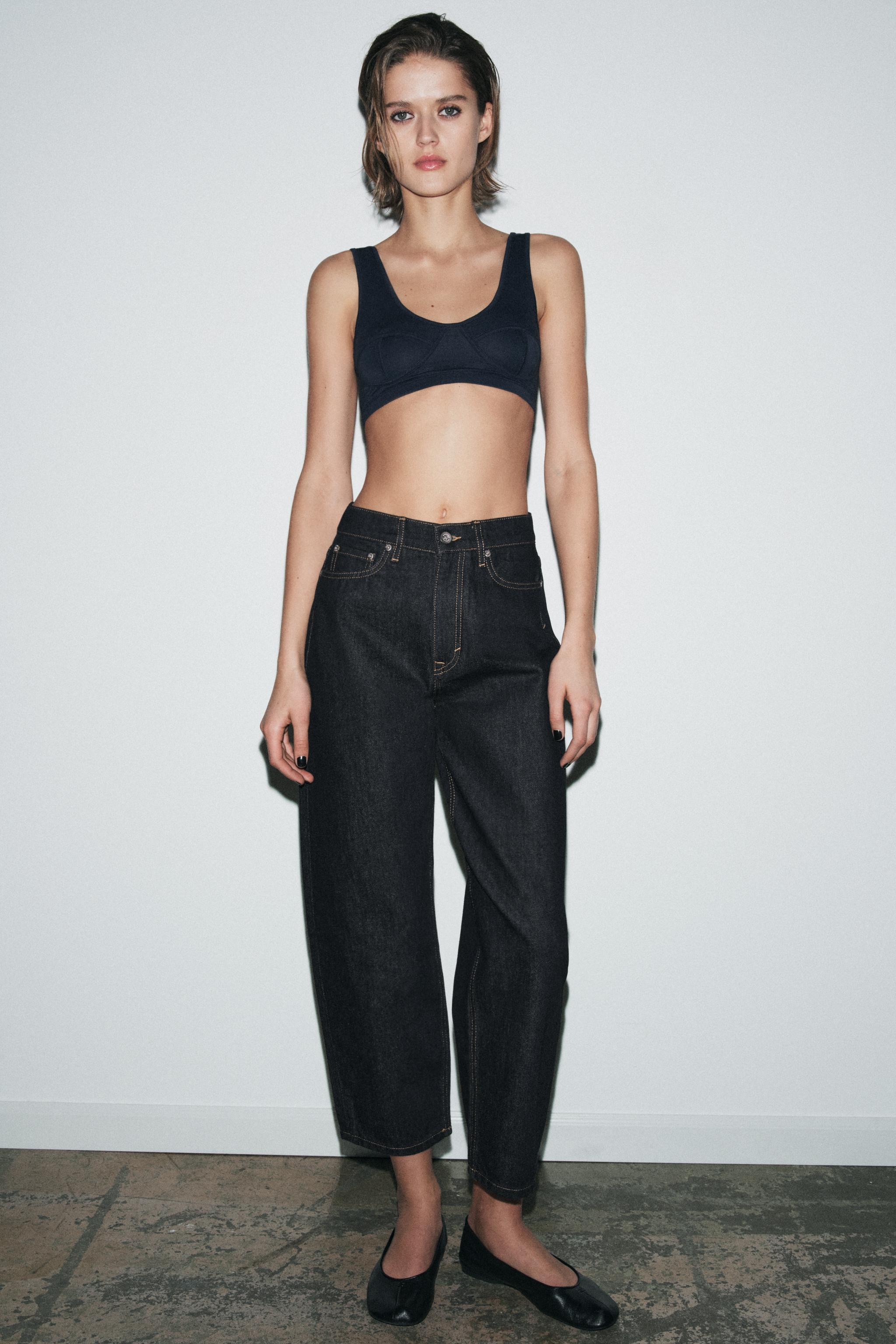 ZW COLLECTION TAPERED MID-RISE JEANS